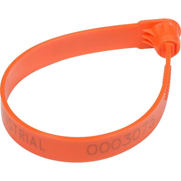 Plastic Truck Seal, 7-1/2L, 60 Lb. Break Strength, Orange, 100PK